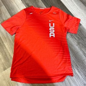 Nike USA Running Jersey Red Short Sleeve